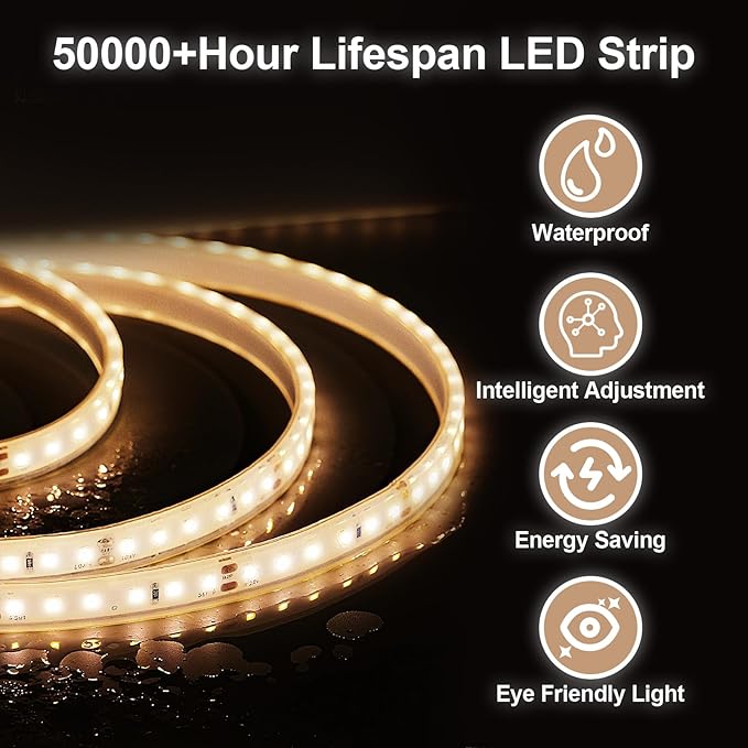 BEAUTYPEAK 28x28 LED Round Bathroom Mirror