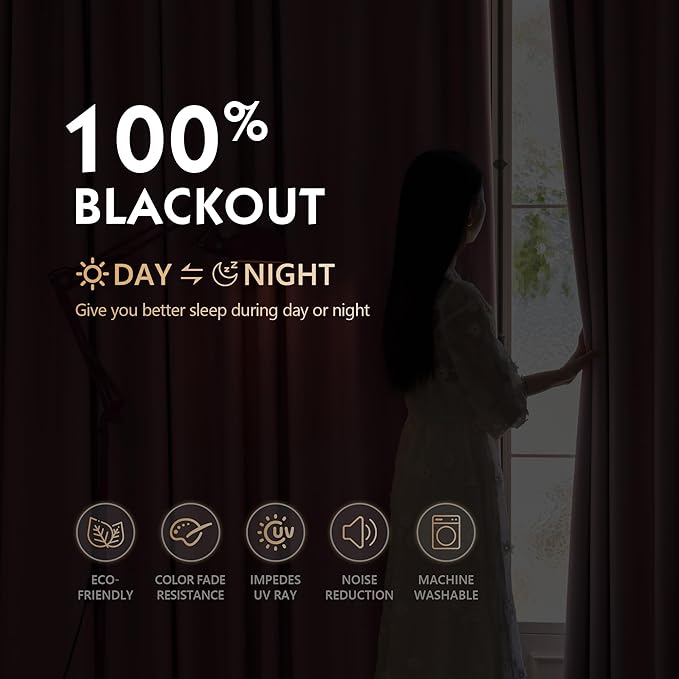 FMFUNCTEX 100% Blackout Curtains