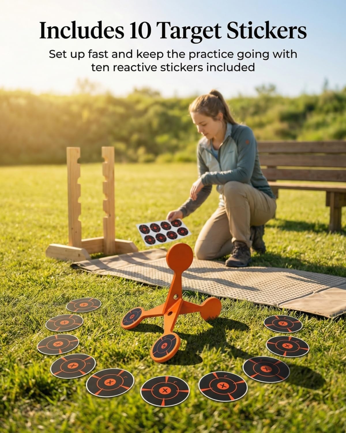 Regine Switzerland Spinning Shooting Target - Portable Metal Flip Roller with 10 Splash Paper Sheets