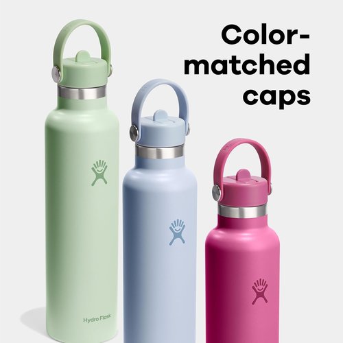 Hydro Flask Water Bottle - Insulated Stainless Steel - Leakproof Straw Lid | 24 Oz Nectar Orange