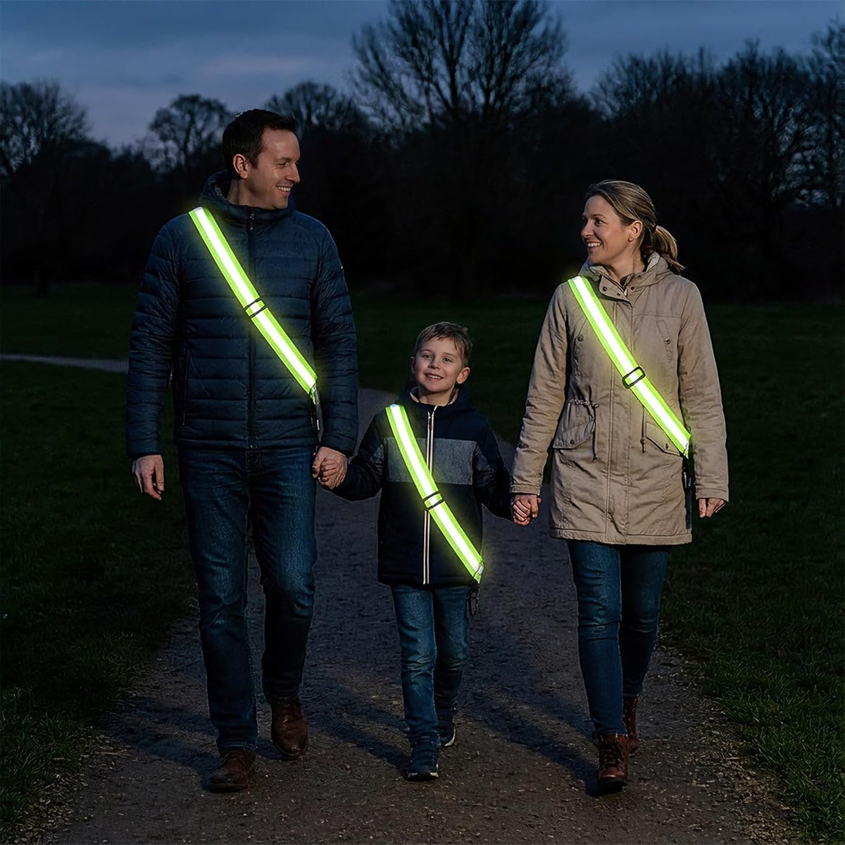 Tlence 10 Pack Reflective Sashes - High Visibility Running Belts for Night Safety | Adjustable Straps for Men & Women