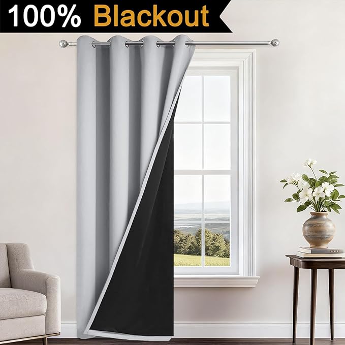 Yakamok 84 Inch Long 100% Blackout Curtains