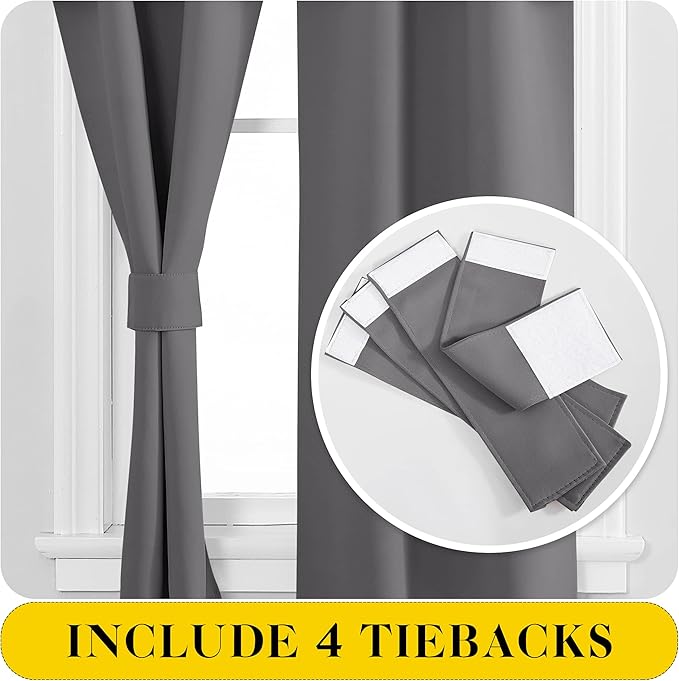 NICETOWN Short Curtains with Attached Valance