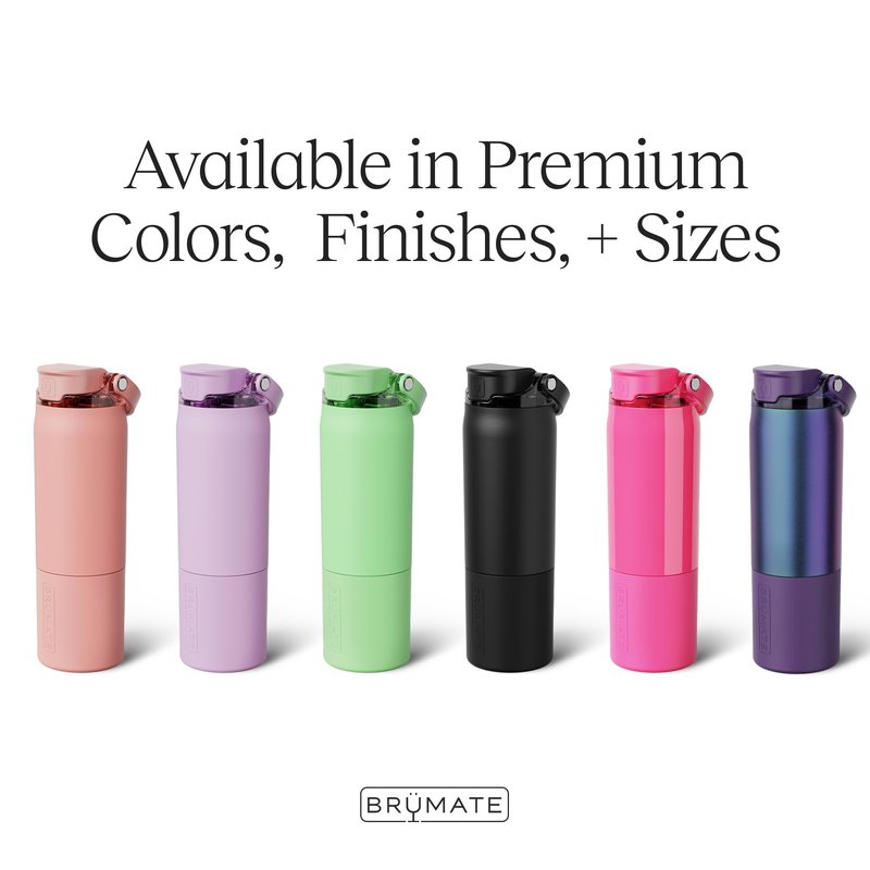 BrüMate Rise 35oz Water Bottle With 100% Leakproof Covered Silicone Straw | Insulated Stainless Steel Water Bottle With Removable Straw | Fast Flow | Soft Sip Silicone Spout | BPA-Free (Prickly Pear)
