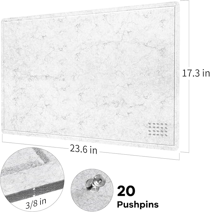 Lightomorrow Bulletin Board, 24 x 18 inches Felt Board Decorative Pin Board