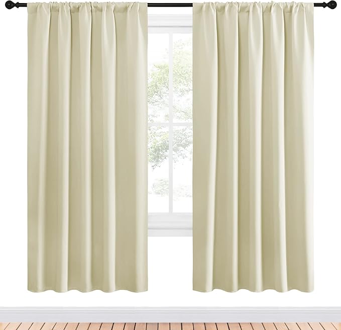 NICETOWN Living Room Curtains, Home Decorations Thermal Insulated Solid Rod