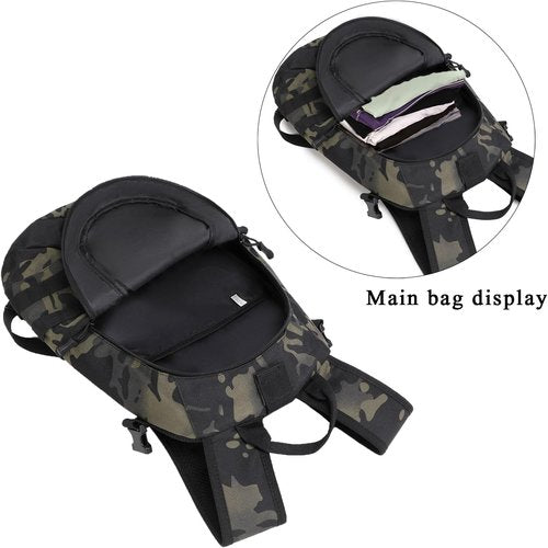 15L Tactical Motorcycle Backpack - Outdoor Camping & Trekking Rucksack with Patch