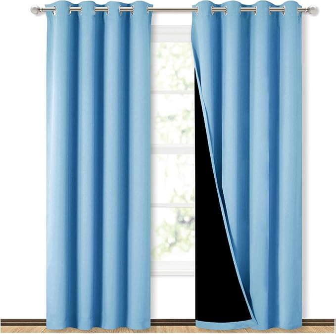 NICETOWN 100% Blackout Curtains 84 inches Long, 52 inches Wide, Pair of Energy