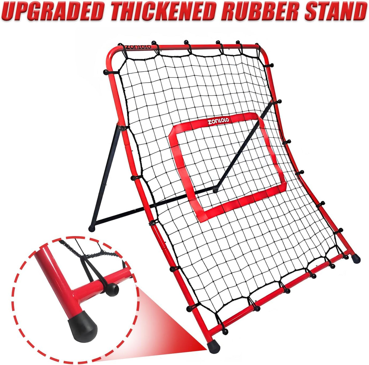 Zonlolo Baseball Pitchback Net - Adjustable Rebounder Trainer for Solo Practice | Three Angles