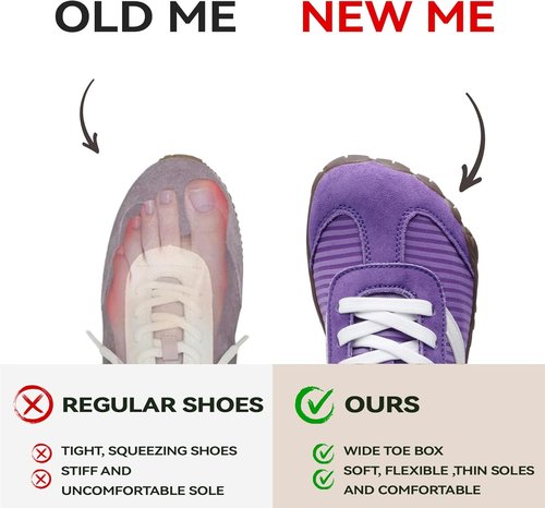 Barefoot Shoes | Women’s Casual Sneakers with Wide Toe Box - Zero Drop, Lightweight & Breathable for Hiking
