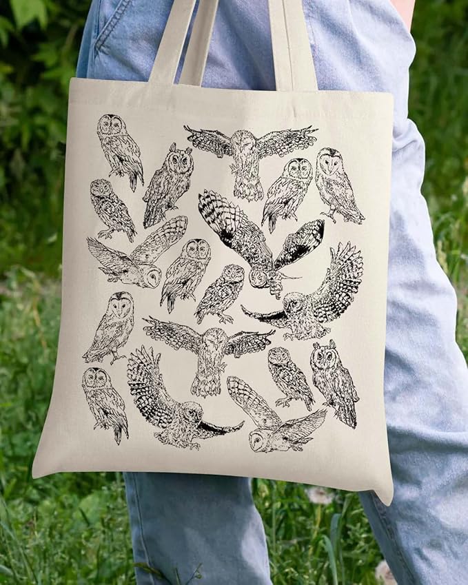 AUSVKAI Canvas Tote Bag Aesthetic for Women, Cute Reusable Cloth Cotton Bags for Shopping Beach Grocery