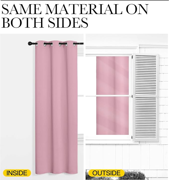 NICETOWN Crystal Pink Blackout Curtains 120" Long