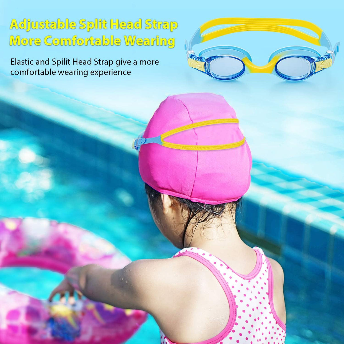 Portzon Swim Goggles for Kids - Anti-Fog, Leak-Proof Design for Clear Vision in Water