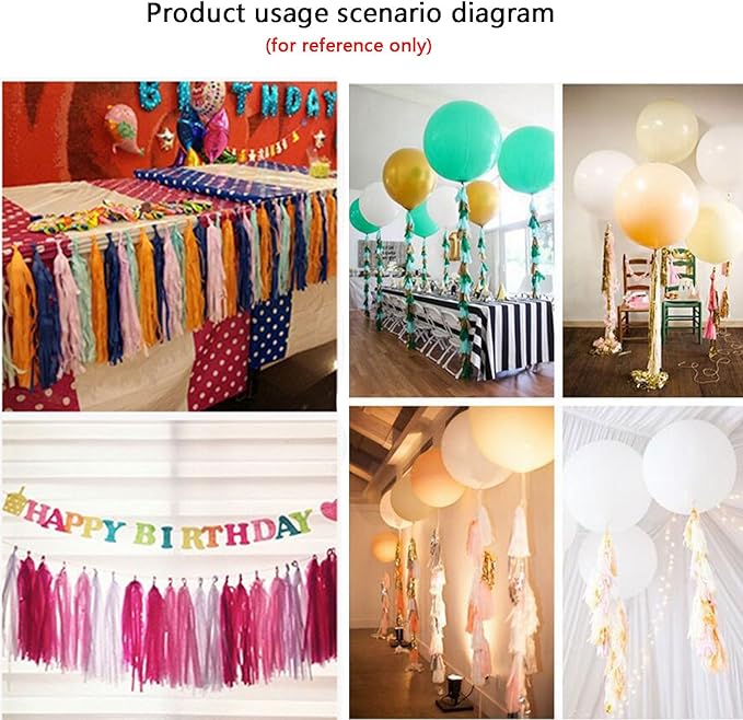 We Moment White Tissue Paper Tassels Party Tassel Garland Banner for White Party Decorations, DIY Kits,15PCS