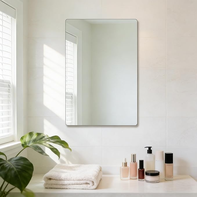 Frameless Mirror, Rectangle Bathroom Mirror