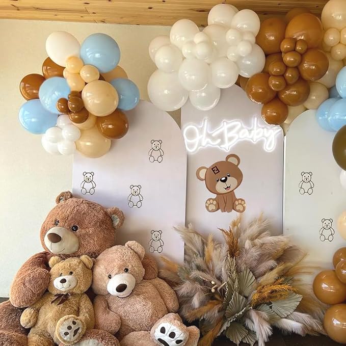 Blue and Brown Party Balloons 50pcs 12 Inch brown blue Latex Balloons for Party Decoration Weddings, Backyard Gatherings, Cocktail Parties Holiday Events Decoration