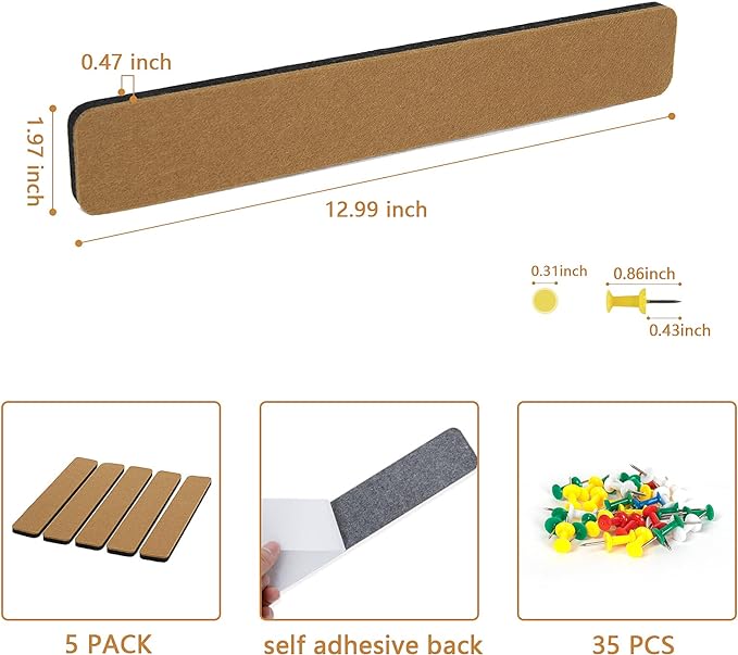 Felt Pin Board Bar Strips Bulletin Board