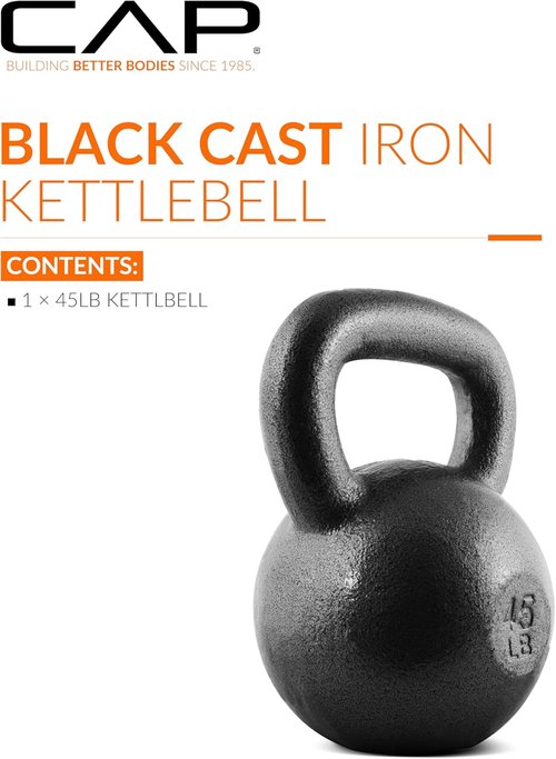 CAP Barbell Cast Iron Kettlebell - Durable Coated Finish | Available in Multiple Weights and Sets
