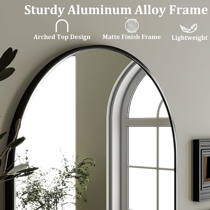 HARRITPURE 20"x30" Arched Bathroom Mirror