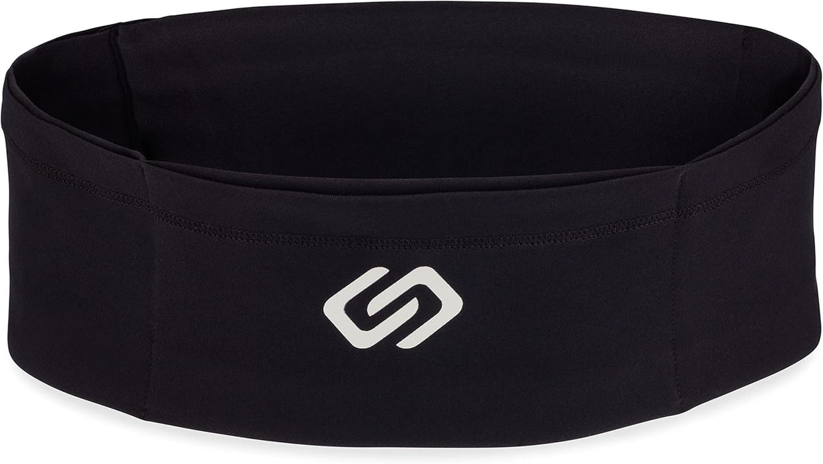 Sporteer VersaSlim Running Belt, Travel Money and Passport Belt, Workout Waist Pack for Smartphones and Personal Items (Black, Medium)
