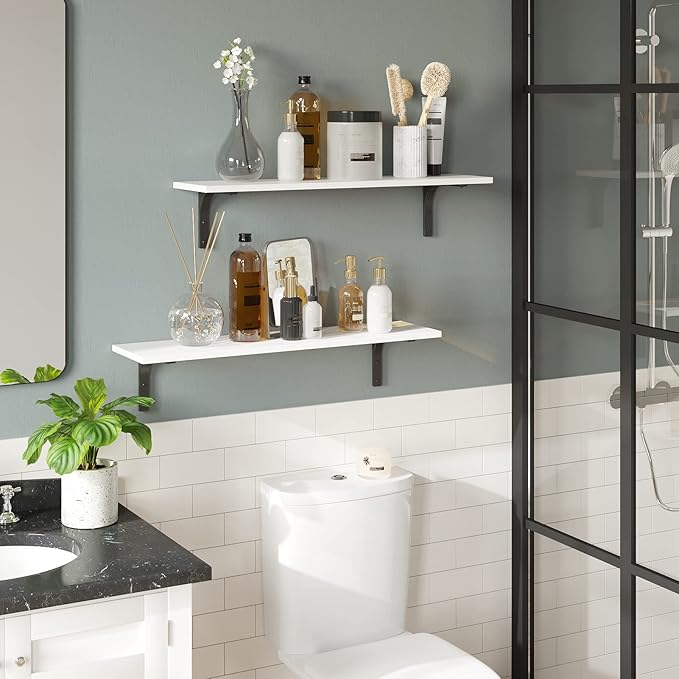 DINZI LVJ Long Wall Shelves, 31.5 x 7.9 x 6.1 Inches, Easy-to-Install, Large