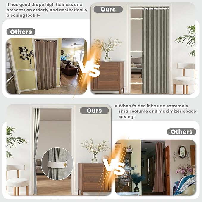 AJAZZ Blackout Accordion Door Curtain