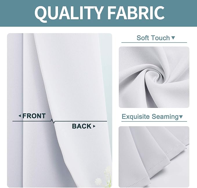 ChrisDowa Room Darkening Curtains 90 Inches Long 2 Panels Set