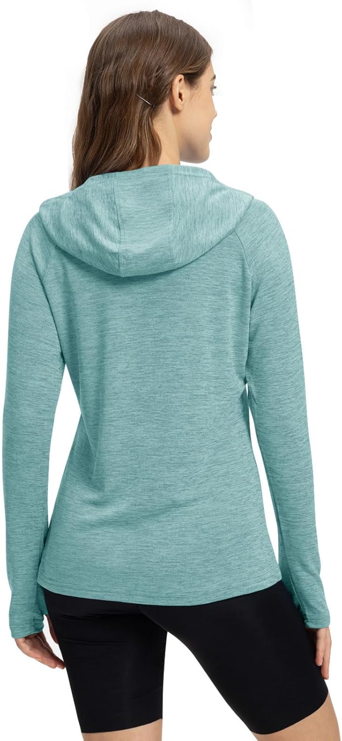 TBMPOY Women's UPF 50+ Sun Protection Hoodie - Lightweight Long Sleeve Fishing & Hiking Shirt