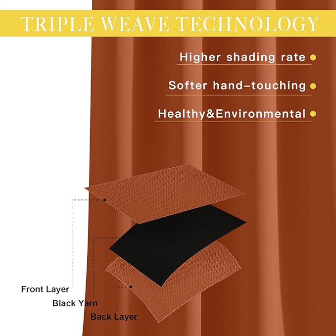 NICETOWN Burnt Orange Blackout Curtain