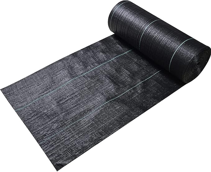 6ftx100ft Weed Barrier Landscape Fabric Heavy Duty，Weed Block Gardening Ground Cover Mat, Weed Control Garden Cloth ，Woven Geotextile Fabric for Underlayment，Commercial Driveway Fabric