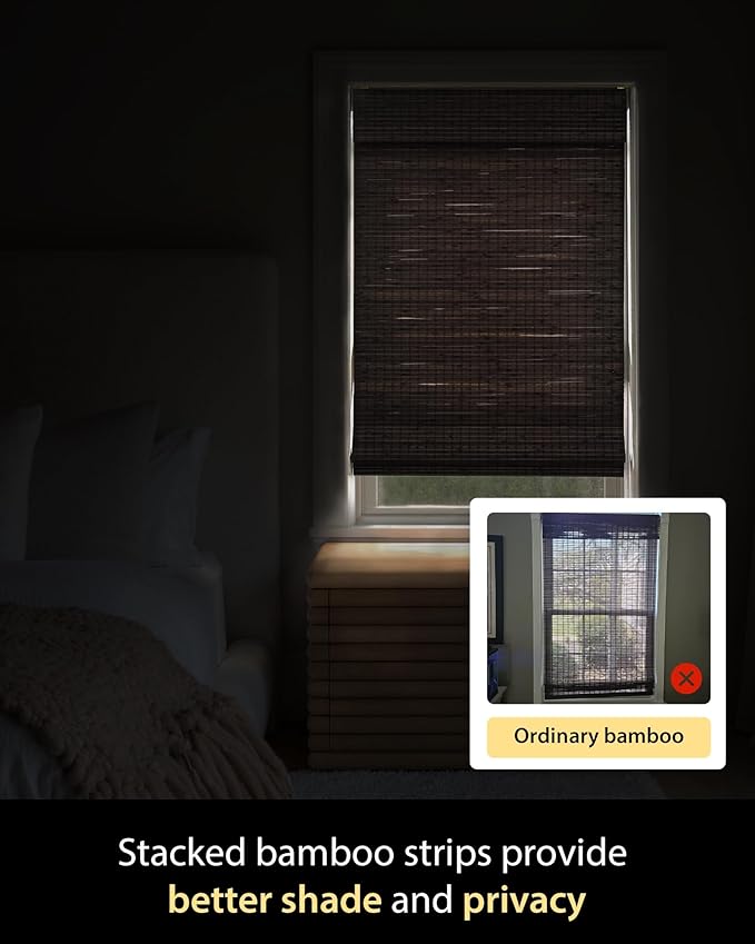 UNISHADES Cordless Bamboo Roman Shades