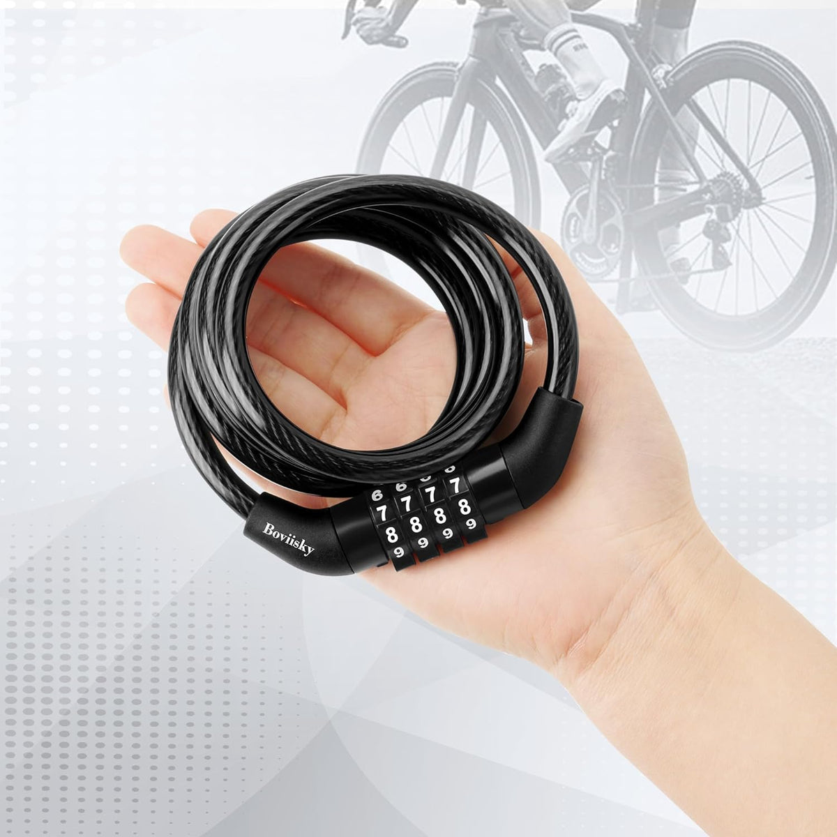Skiennix Bike Cable Lock - 4-Digit Resettable Combination | 4ft Long, High Security Anti-Theft Design