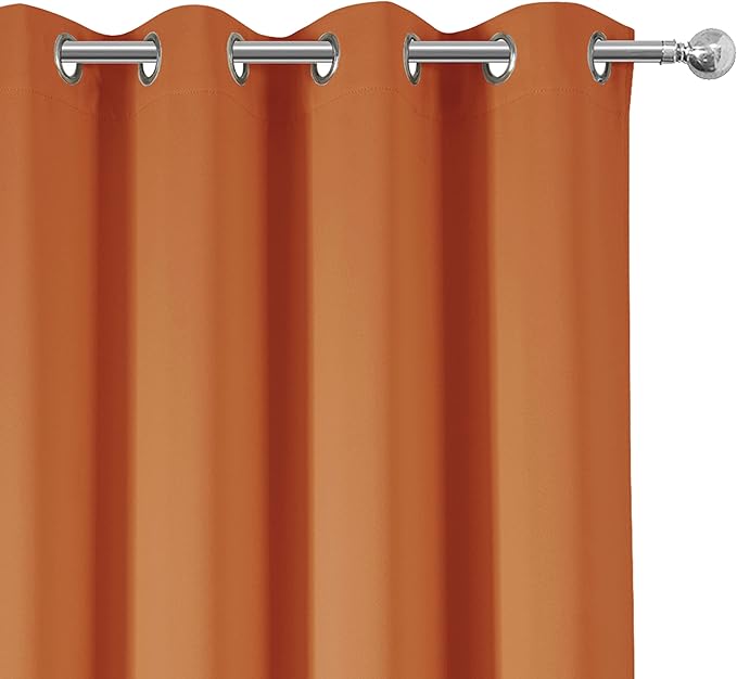 LEMOMO Blackout Curtains 66 x 84 inch/Orange Curtains Set of 2 Panels/Thermal