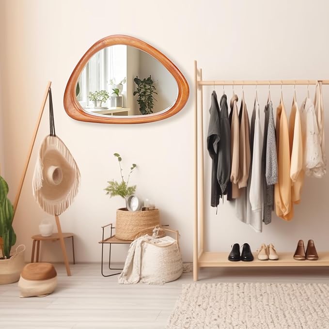 MAGFLERUM Irregular Wall Mirror, 30 * 20 inch Asymmetrical Wood Mirrors