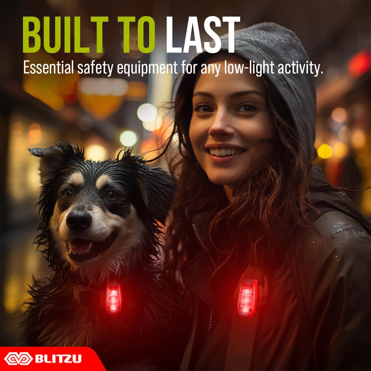 Skiennix LED Safety Lights - 4 Pack Clip-On Reflective Gear for High Visibility Night Walking, Running & Hiking