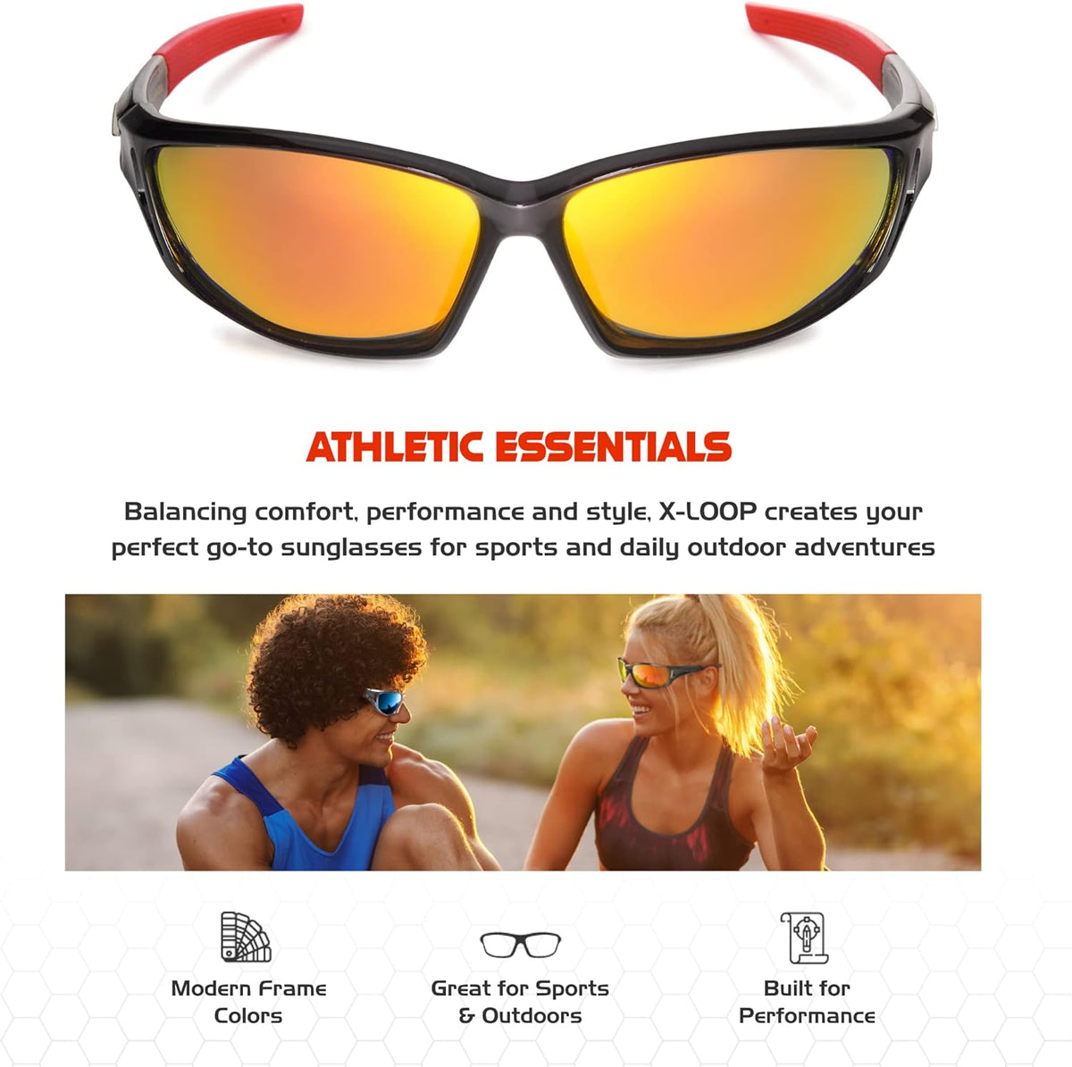 Polarized Sports Sunglasses for Men - UV400 Protection for Baseball, Running, Cycling & Golf