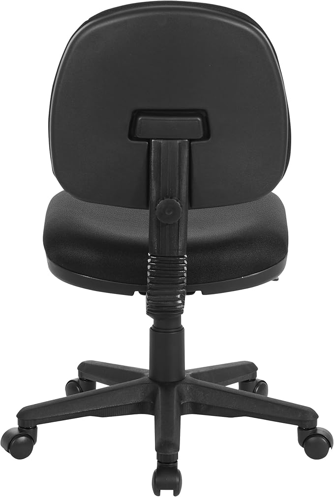 Office Star Pneumatic Sculptured Office Task Chair with Thick Padded Seat and Built-in Lumbar Support, Black
