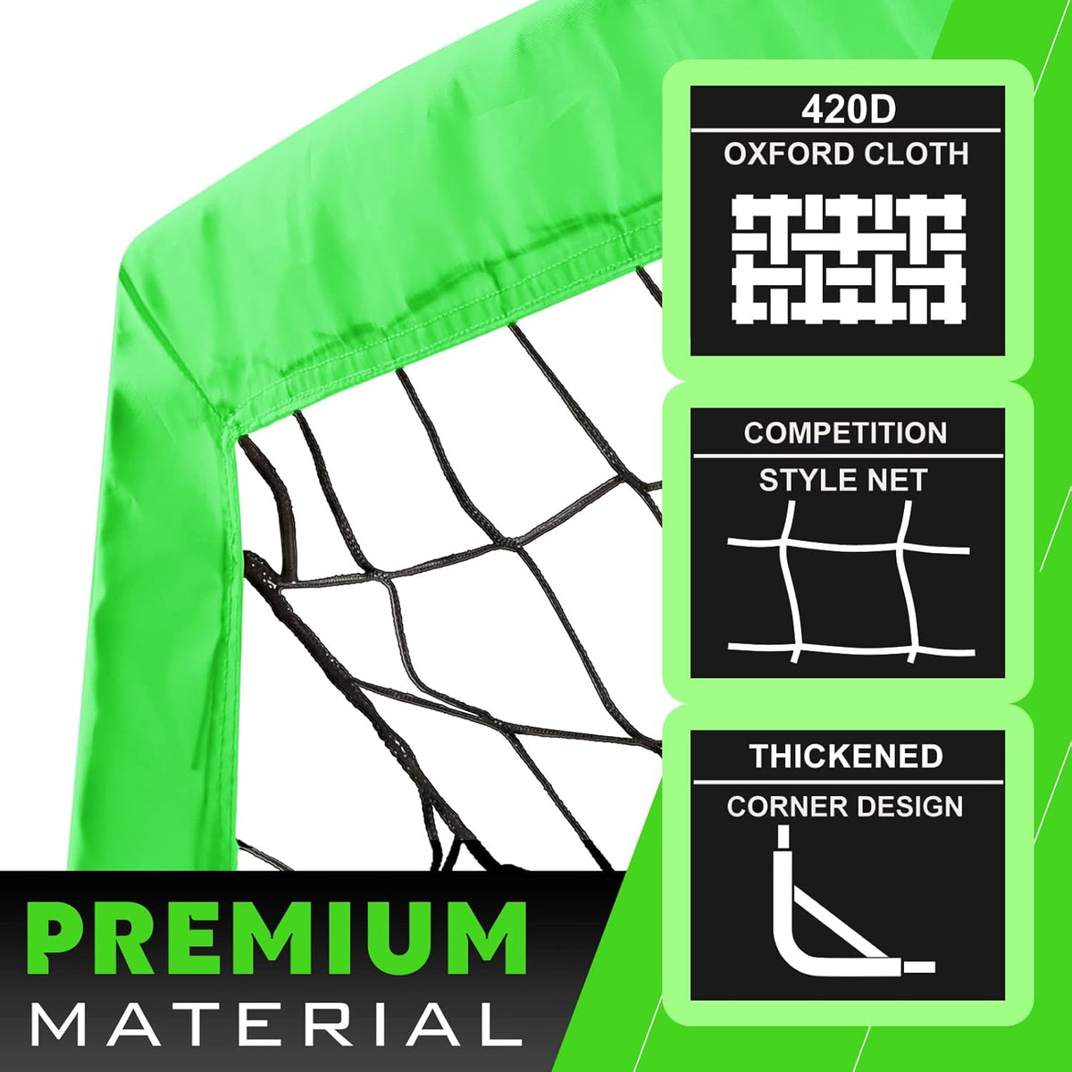 RUNBOW Kids Soccer Goal - 6x4 FT Portable Folding Net with Carry Bag for Backyard & Indoor Training