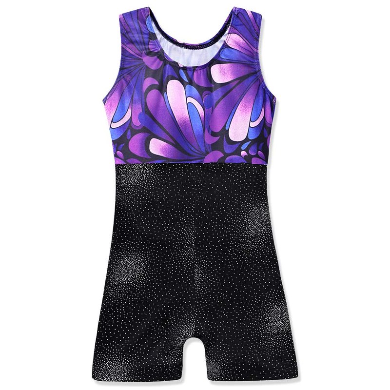 HOZIY Leotards for Toddlers Girls Gymnastics 4t 5t Child Purple Biketard Unitards
