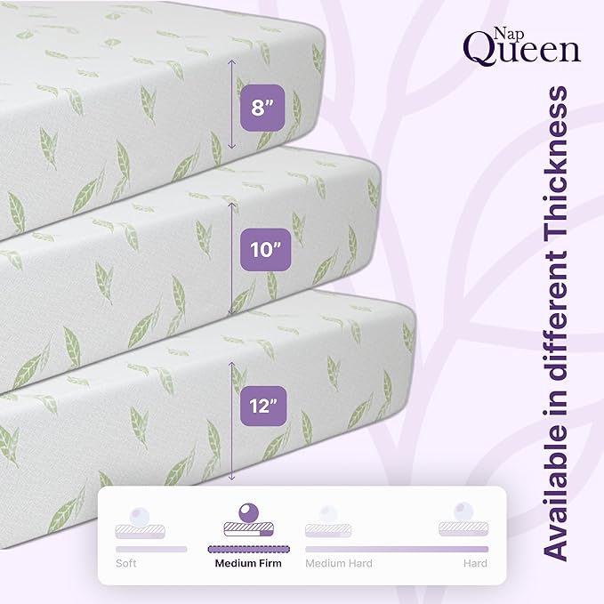 NapQueen Twin Size, 10 Inch Anula Green Tea Infused Memory Foam Mattress, Bed in a Box, CertiPUR-US Certified Mattress
