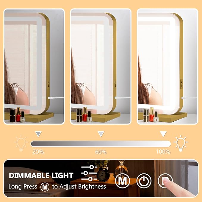 Ratsamee 23"x18" Gold Vanity Mirror