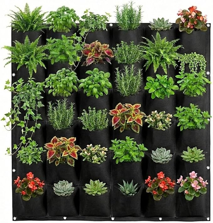 WFIST Vertical Hanging Planter Bag, Breathable Felt Wall Garden Planter