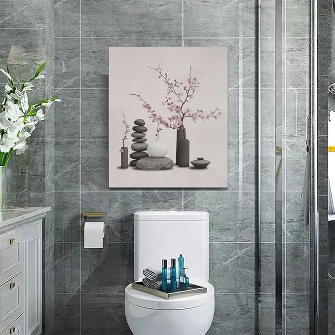 Zen Wall Art Zen Bathroom Pictures Wall Decor Spiritual Canvas Prints Meditation Decorations Painting Framed Artwork Office Home Spa Yoga Decor For Bedroom Dining Living Room 20"x24"
