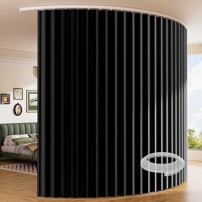 Room Divider Ceiling Curtains W/Flexible Track Sets, inch Extra Long Blackout