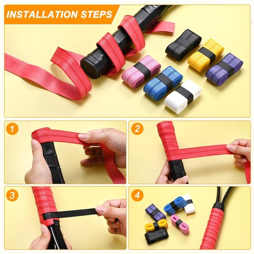 M METERXITY 3-Pack Golf Grip Wrapping Tapes PU Tennis Overgrip Grip Tapes Anti-Slip Sweat Absorbent for Golf/Racquetball/Badminton/Squash/Baseball Bat Handle Yellow