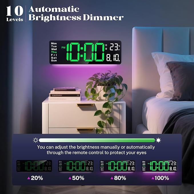 Digital Clock Large Display, Led Big Wall Electric Clocks