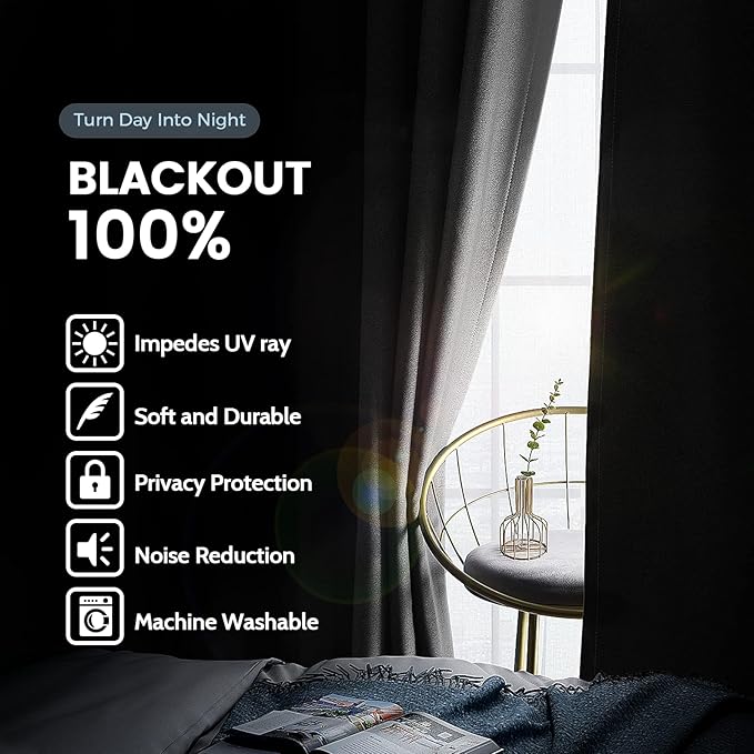 SimpleHome 100% Blackout Curtains