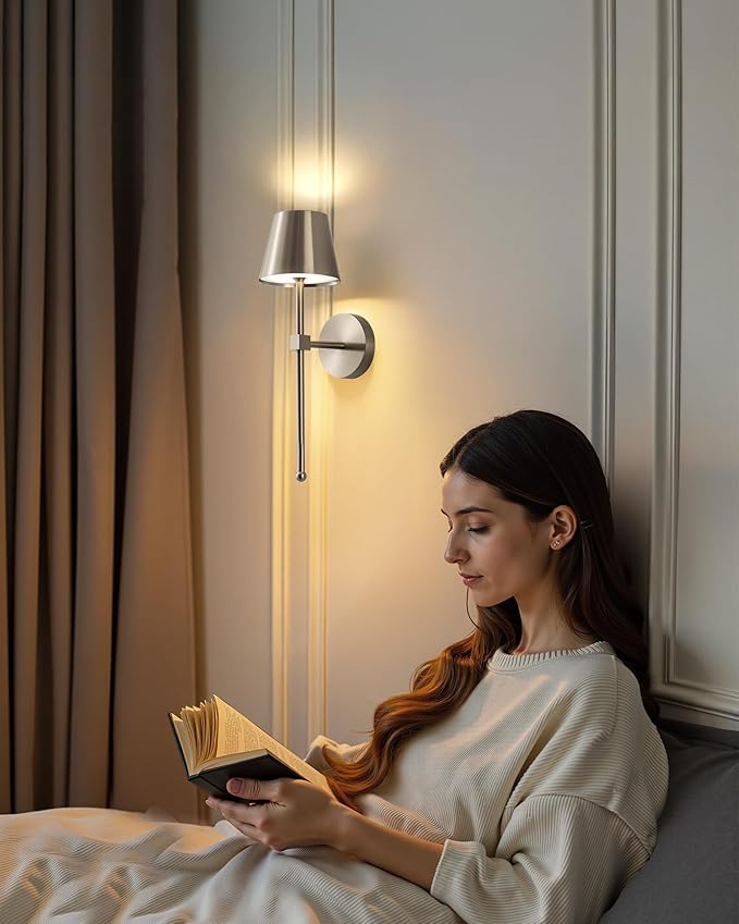 KDG Cordless Wall Sconces Set of 2, Wireless 5200mAh Rechargeable Battery LED