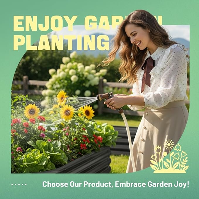 AHEONLAR 3 Pack 6×3×1ft Galvanized Raised Garden Bed, Oval Durable Planter Boxes Outdoor for Vegetables, Fruits, Flowers and Plants, Quick Assembly, Grey
