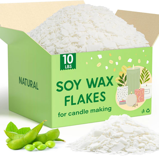 CHILLFLAME Soy Wax Flakes, Natural Candle Wax, Organic Soy Wax for Candle Making from Farm, No Harmless, Additives, and Pure (10 lb)